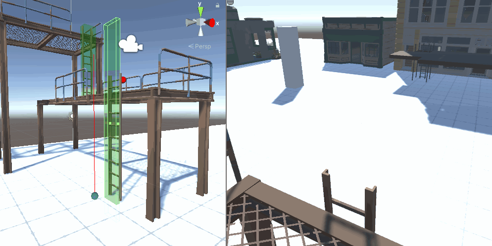 Ladder climbing down